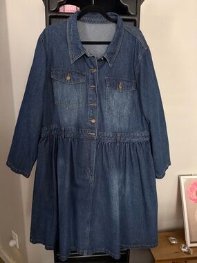 Denim Button Denim Dress